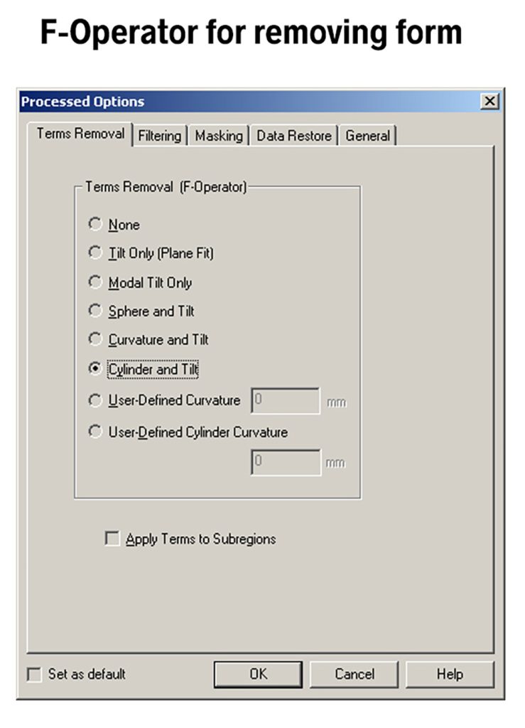 Surface texture - f-operator, form removal, filtering - Michigan Metrology