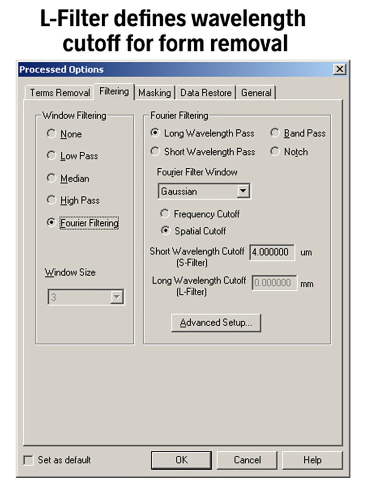 Surface texture - f-operator, form removal, filtering - Michigan Metrology