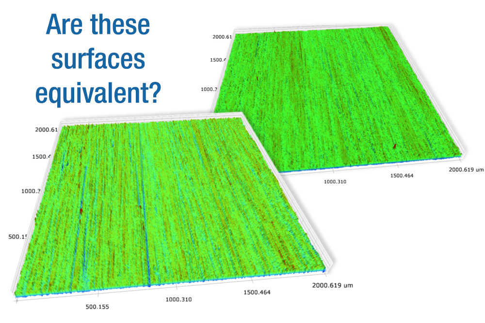 two surfaces that look the same but may function differently due to different spacing in their texture