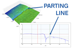 parting line, molding plastic, measure parting line, optical profiler
